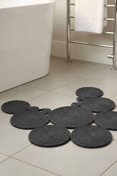 Comfort Craft Jute Double-Sided Washable Toilet Seat Cover - Geometric Patter...