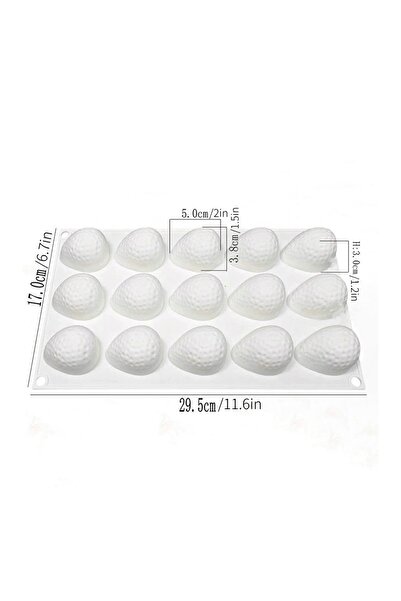 Choice White 15 Cavity 15 Cavity Strawberry Silicone Molds for Baking Mousse ...