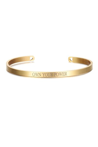 Pursehuit Brățară aurie, reglabilă, gravată Own Your Power C1