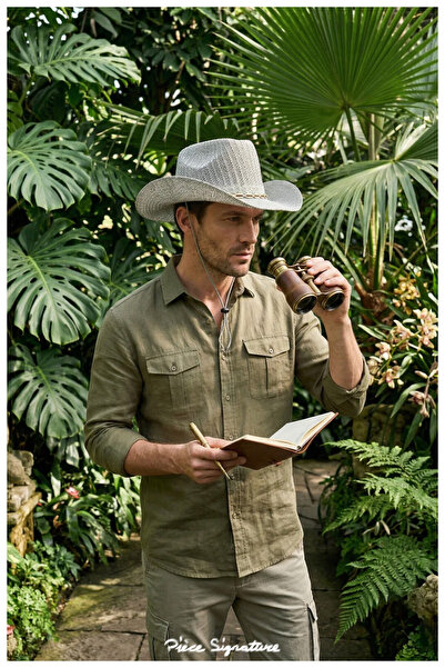 PIECE SIGNATURE Panama Straw Cowboy Hat for Women and Men (Size 55-58 cm)