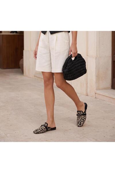 Bambi Siyah Leopar Kadın Terlik K04327012482