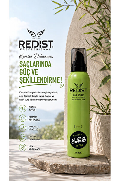 Redist Keratin Saç Köpüğü 300 ML | Profesyonel Hacim, Bakımlı Görünüm ve Gün ...