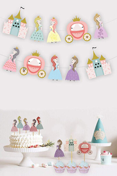 Le Mabelle Multicolored Princess and Castle Themed Banner
