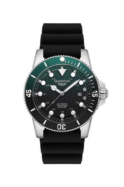 Quantum QUANTUM BAR1115.371 Men Automatic Display Watch & Silicone Strap Black