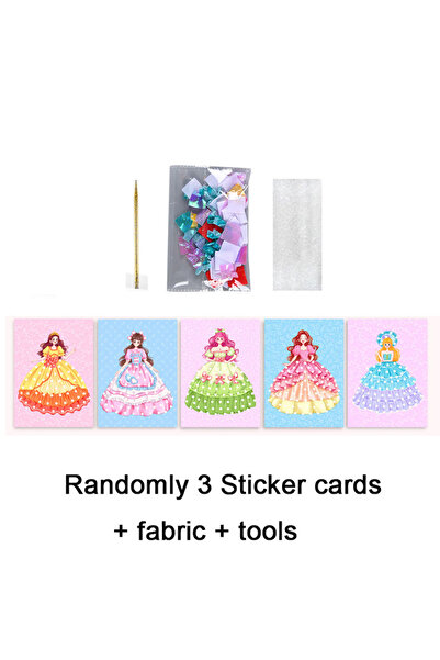 Choice4 3 cards E 3-12pcs Sticker Cards Fabric Art Craze Poke Caft Toys Creat...