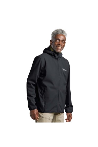 Jack Wolfskin Bornberg Hoody pentru bărbați, negru, softshell, SOFTSHELL pent...