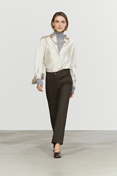 Massimo Dutti Mumlu görünümlü straight fit pantolon