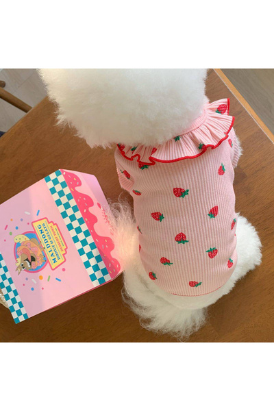 Choice M Pink Strawberry Small Dog Clothes Summer Breathable Clothing for Cat...