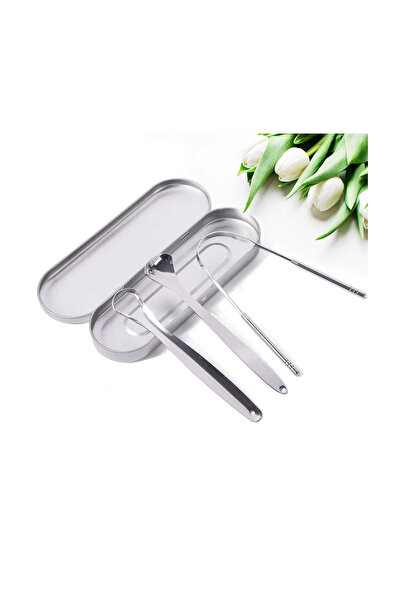 Choice6 3pcs(iron box) 1/2/3/4pcs Tongue Scrapers for Adults Tough Metal Tong...