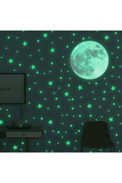 Choice BR1025Yueqiu20 103pcs Luminous Moon and Stars Wall Stickers Glow in th...