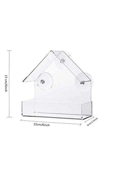 Choice شفاف 15x15x6 سم نافذة شفافة مغذية للطيور البرية في الهواء الطلق أكواب ...