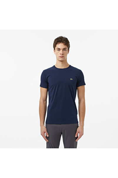 Lacoste Erkek Slim Fit Bisiklet Yaka Lacivert T-Shirt
