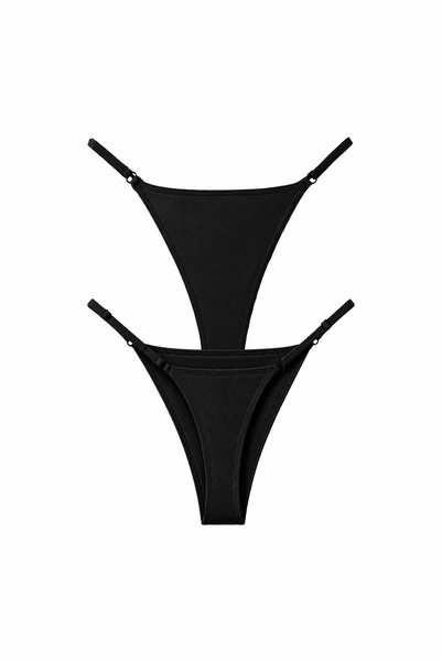 Dominant Kadın Çamaşır Pamuklu Renkli Ayarlanabilir Yanı İpli Tanga 5'liPaket (S-M-L-XL)