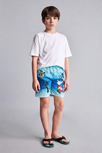 DeFacto Sonic the Hedgehog Printed Swim Shorts for Boys H1843A826Hs