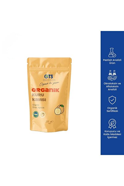 OTS Organik Kuru Kayısı 200 gr (Organik Sertifikalı, Pestisit Analizli)
