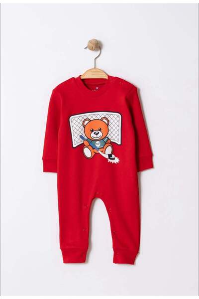 Bubito Toy Bear Themed Baby Romper Red