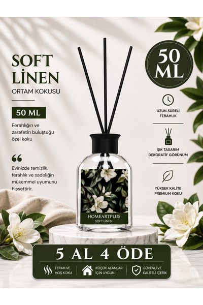 homeartplus soft linen oda kokusu bambu esansiyel uçucu yağ 50 ml