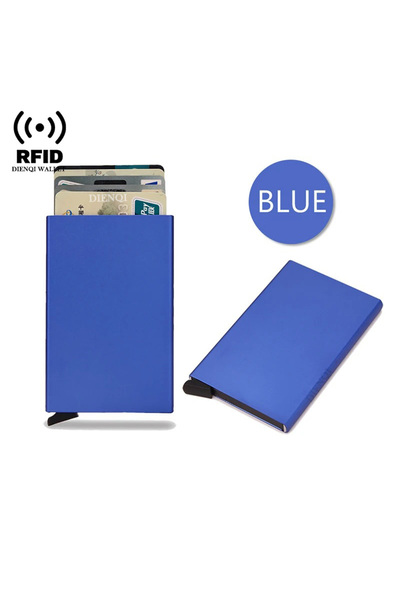 Choice Blue Rfid Holder Metal Thin Slim Smart Wallet Men Women Wallets Pop Up...