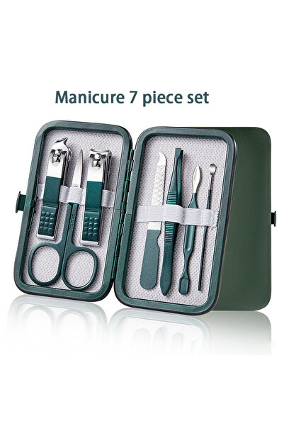 choice2 A 7pcs set Green Stainless Steel Nail Clipper Sets 6-18 Pcs Manicure ...