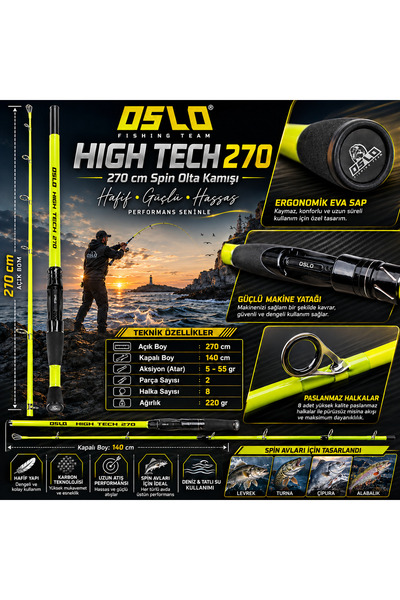 Oslo Karbon 5-55gr High Tech 270cm Spin Olta Kamışı
