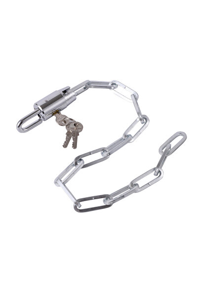 Lawazim Hardened Steel Padlock with 60cm Chain, Weather-Resistant, 3 Keys