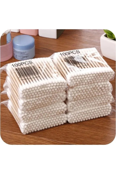 Choice 500PCS 500pcs Double Head Wood Cotton Swab Nose Ears Cleaning Women Ma...