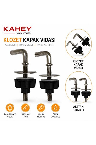 ASIR ARMATÜR Metal Krom Klozet Kapak Montaj Vidası Aparatı - Kolay ve Sağlam ...