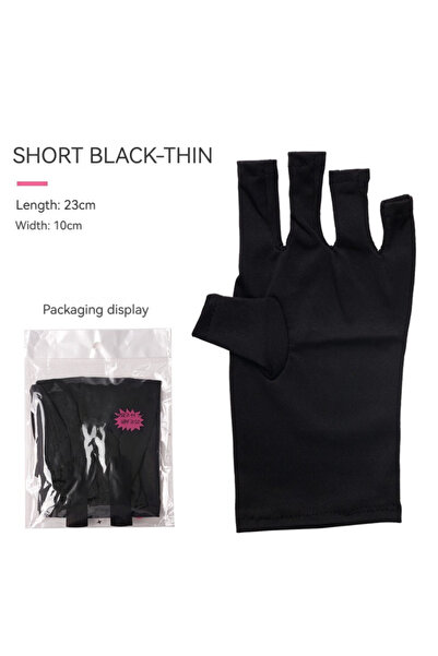 Choice A0501-Black Nail Tools Anti-ultraviolet Uv Gloves Sun Black Half Expos...