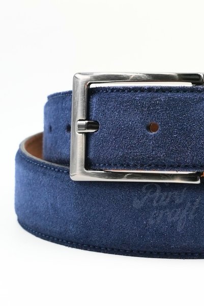 Parscraft Genuine Suede Leather Men's Belt 3.5 cm Original Classic Fabric Trouser Belt