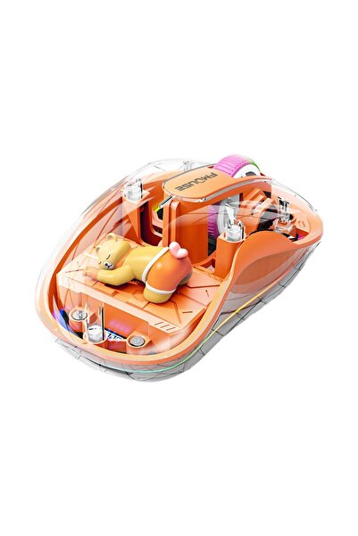 choice2 orange Notebook Luminous Transparent Mouse Wireless Bluetooth Three-M...