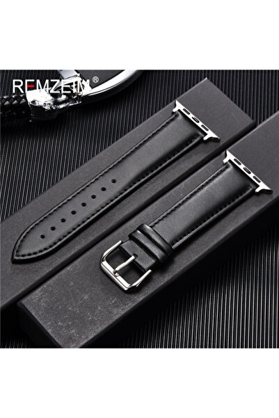 Choice 42mm or 44mm or 45mm Black-B-S Calfskin Genuine Leather Watchband 38mm...