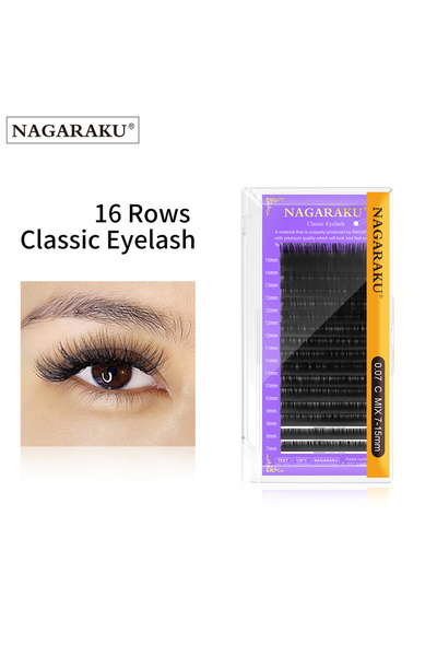 Choice34 15mm 0.12mm C NAGARAKU 16Rows Classic Individual Eyelash Extension L...