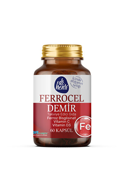 Dr.Henri Ferrocel – Iron Bisglycinate, Vitamin D3 and Vitamin C 60 Capsules