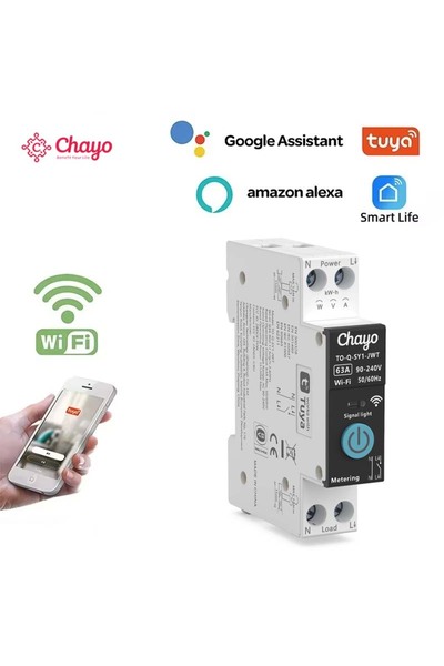 Choice Black with metering 16A Tuya WiFi Smart Circuit Breaker 1P 63A DIN Rai...