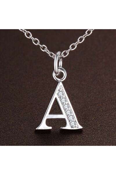 Choice1 207-A 925 Sterling Silver 26 Letters Necklace Pendant for Women Weddi...
