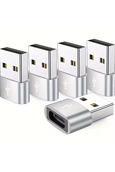 Choice 5 قطع من محولات OTG USB إلى USB C باللون الفضي، هيكل معدني متين، توافق...