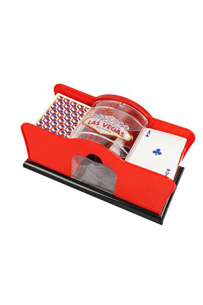 Choice1 Red 1pc Red/Black Manual Card Shuffler 2 Deck with Hand Crank, Card S...
