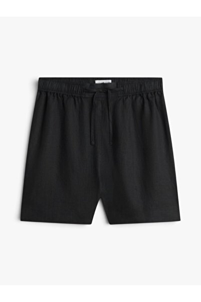 Tommy Hilfiger Ess Linen Pull on Short Women's Black Shorts - Ww0Ww49637