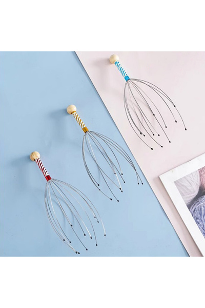 Choice 1PC random color 1PC Octopus Head Massager Stainless Steel Engraved He...
