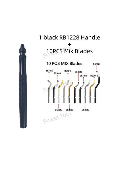 choice2 Black X 10PCS MIX Deburring Tool Kit RB1228 with 10 MIX Blades Burr R...