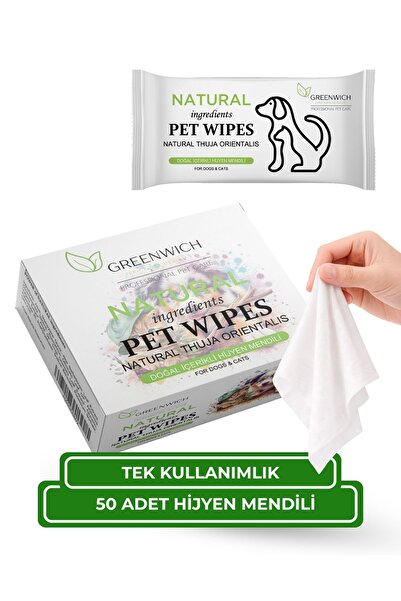 Greenwich Zero Point of Beauty Greenwich Kedi ve Köpek Hijyen Mendili 50'li T...