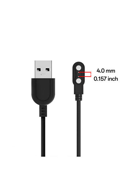 Choice Black Smart Watch Charger Magnetic, Cable Contact 2 Pin Spacing 4.0mm,...