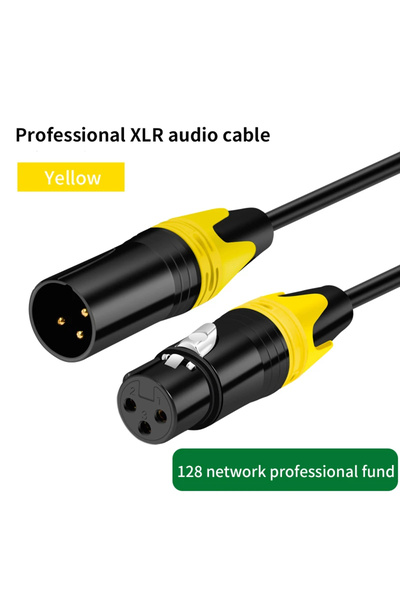 Choice1 كابل XLR ذكر إلى XLR أنثى أصفر بطول 2 متر لتمديد خط التسجيل الاحترافي...