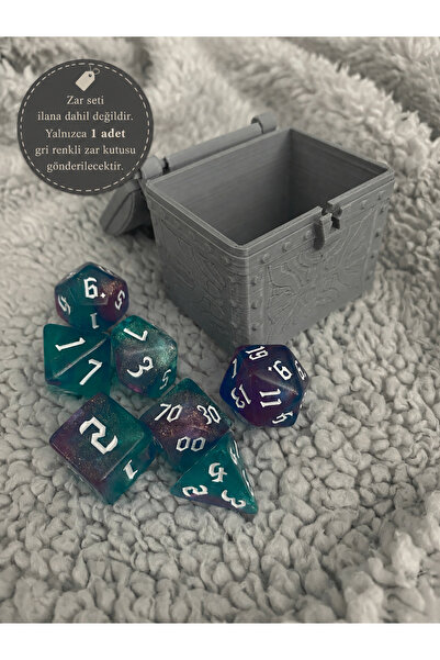 Genel Markalar DND FRP Dice Chest Gri Renkli Zar Kutusu (1 Adet)