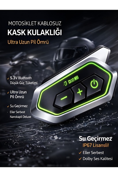 DEANB IP67 Su Geçirmez Bluetooth 5.3 Motosiklet Kask İnterkom Kulaklık HD Ste...
