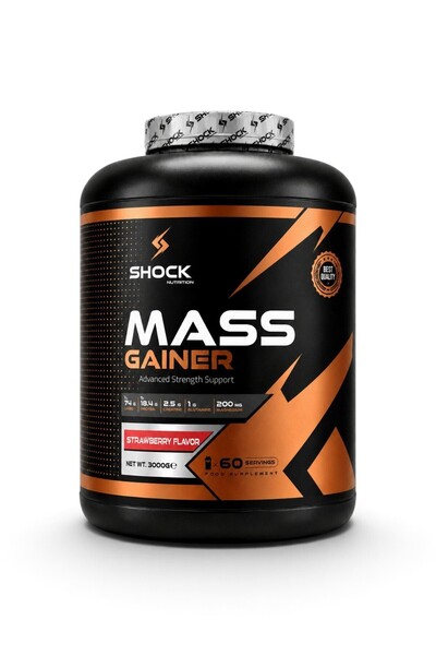 Mass Gainer 3000 g 60 Servis Çilek Aromalı
