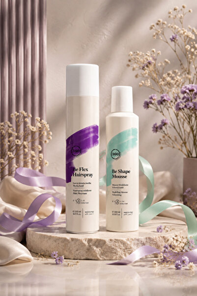 +360 360 Hair Professional - Be Flex Hairspray 500ml-Be Shape Mousse 300 ml İ...