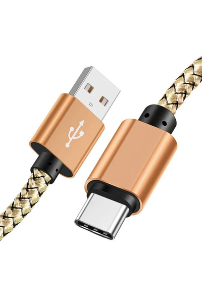 Choice كابل بيانات نايلون أصفر 3 متر، شاحن سريع USB A إلى Type C لهواتف هواوي...