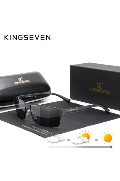 Choice3 نظارات شمسية رجالية مستقطبة من KINGSEVEN باللون الأسود مع عدسات متغير...