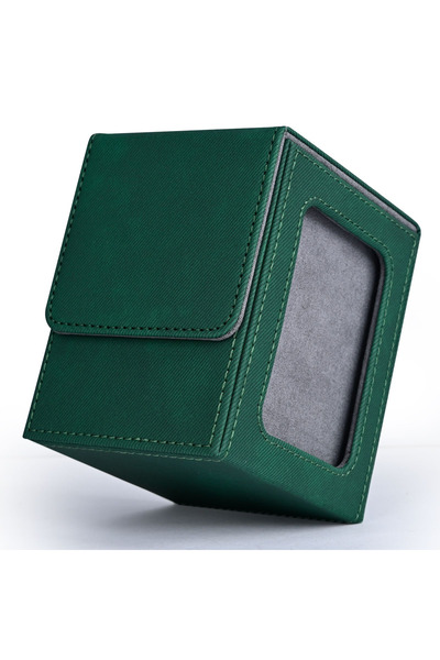 Choice4 Green-Gray Card Deck Box with Display Window, Trading Card Storage Bo...